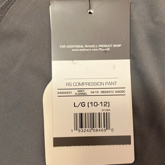 NWT Russell Athletic Compression Pant Grey Boys 10/12 Dri Power 360 - Picture 4 of 6